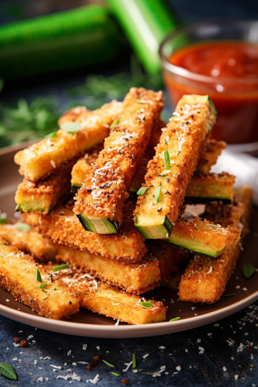 Knusprige Zucchini-Parmesan-Sticks - Perfektes Fingerfood für den Abend