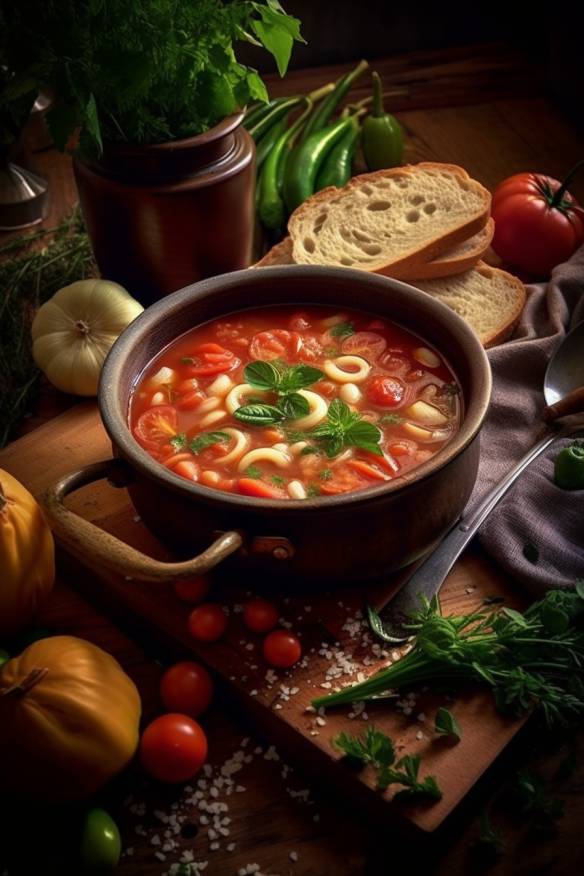 Leckere Minestrone - Eine Italienische Gemüsesuppe