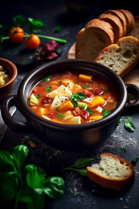 Leckere Minestrone - Eine Italienische Gemüsesuppe