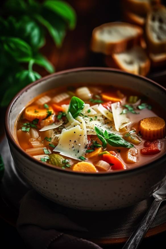 Leckere Minestrone - Eine Italienische Gemüsesuppe