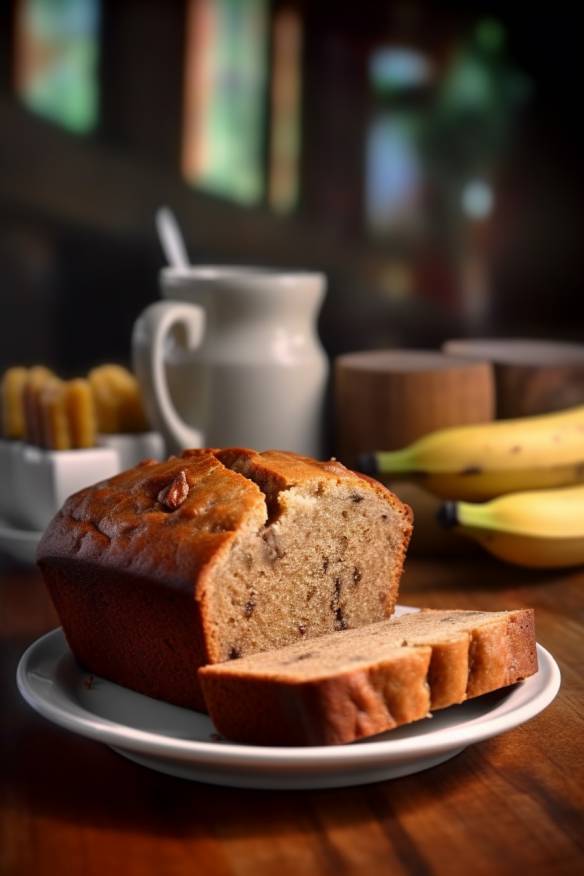 Leckeres Bananenbrot auf einem Teller