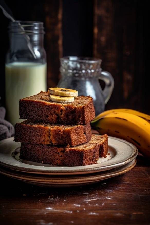 Leckeres Bananenbrot auf einem Teller