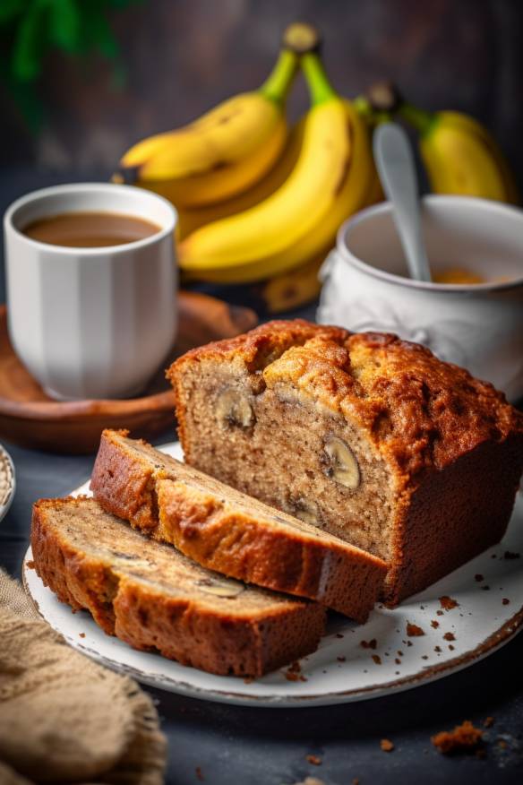 Leckeres Bananenbrot auf einem Teller