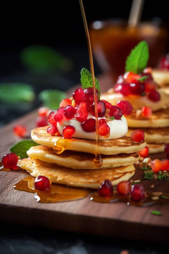 Leckere Pfannkuchen-Fingerfood-Snacks auf einem Teller