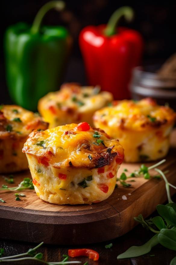 Eier-Muffins mit Paprika und Käse