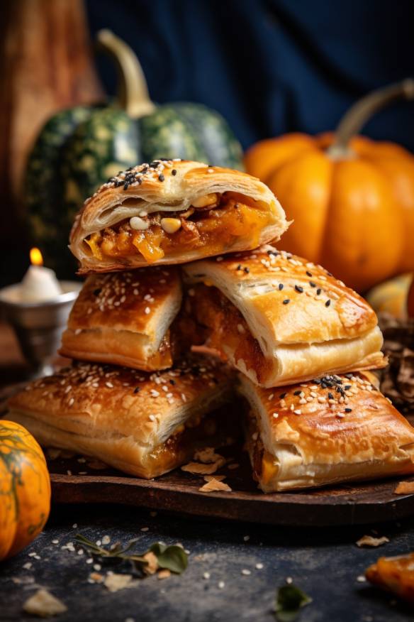 Herbstliches Fingerfood mit Kürbis - Kürbis-Feta-Taschen