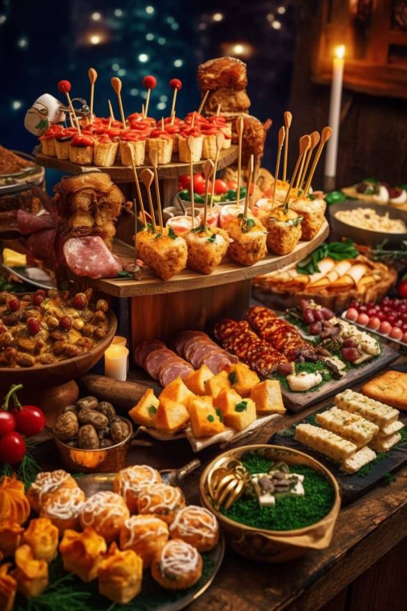 Weihnachtliches Fingerfood Buffet