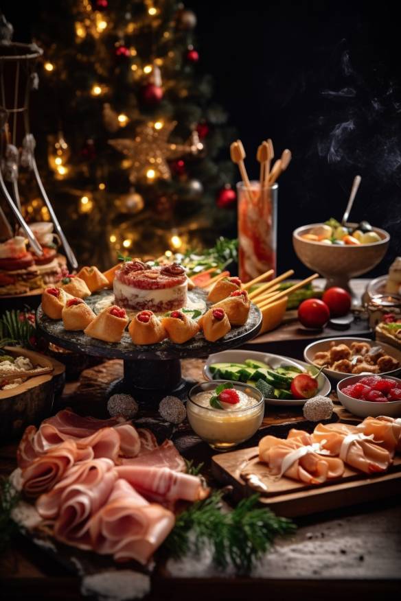 Weihnachtliches Fingerfood Buffet