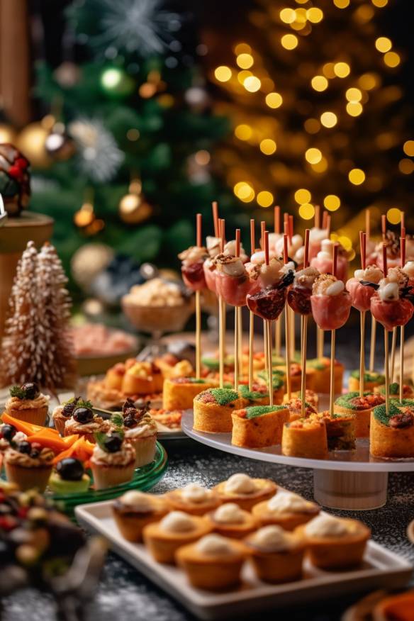 Weihnachtliches Fingerfood Buffet