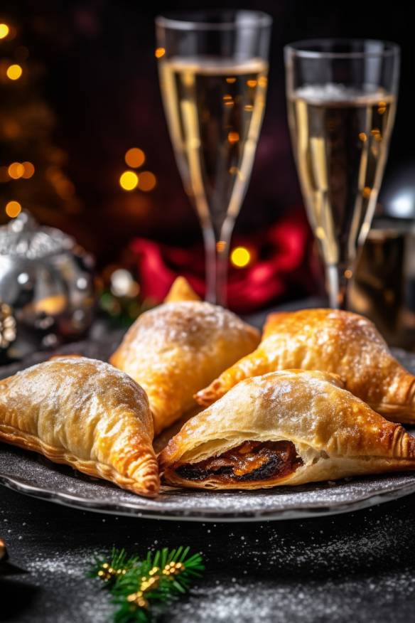 Gefüllte Mini-Blätterteigtaschen als Silvester Party Snacks