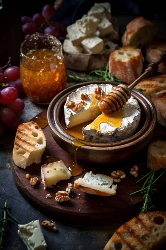 Feine Häppchen mit Ziegenfrischkäse und Honig