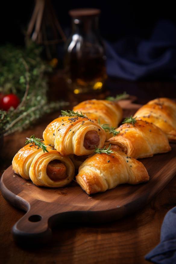 Fingerfood Würstchen im Blätterteig.