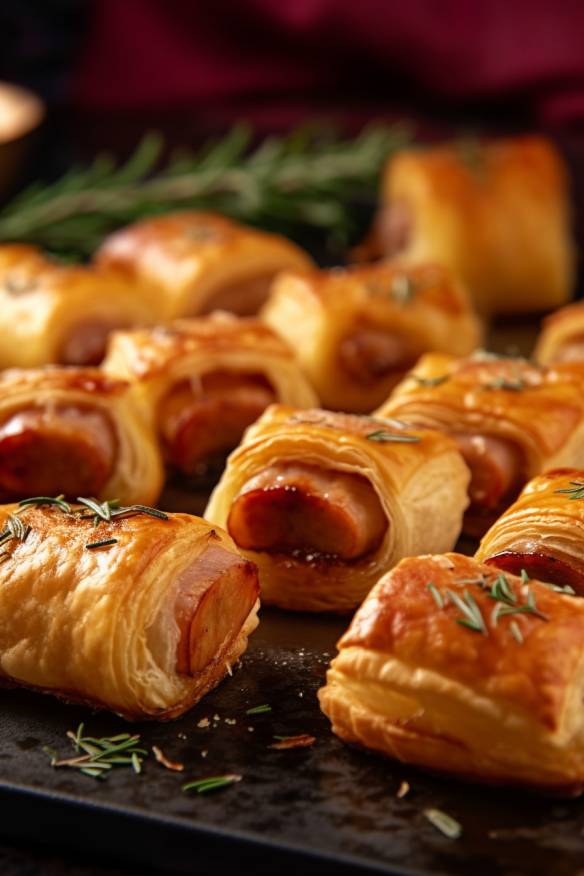 Fingerfood Würstchen im Blätterteig.