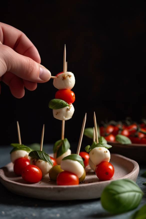 Fingerfood mit Tomate und Mozzarella