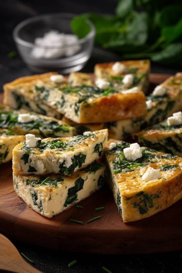 Frittata-Fingerfood mit Spinat und Feta