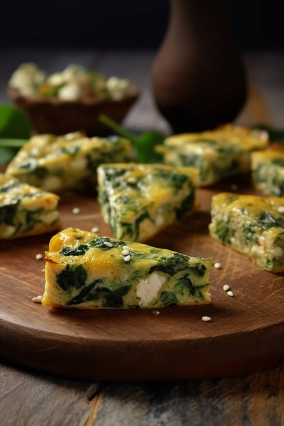 Frittata-Fingerfood mit Spinat und Feta