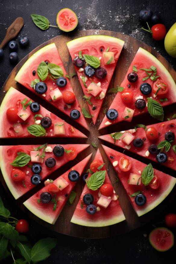 Fruchtige Wassermelonen-Pizza - Schnelles Fingerfood für den Sommer