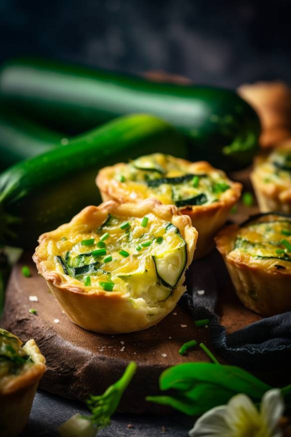 Glutenfreie Mini-Quiches mit Zucchini und Feta