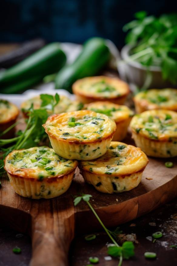 Glutenfreie Mini-Quiches mit Zucchini und Feta