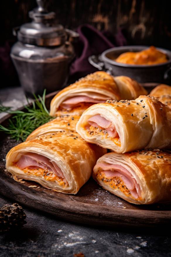 Schinkenröllchen mit Frischkäse-Füllung