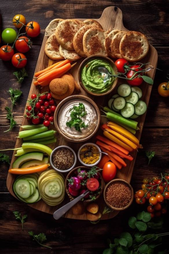 Gesundes Fingerfood mit Gemüse und Dip