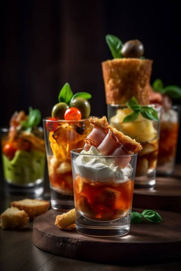 Italienisches Fingerfood im Glas