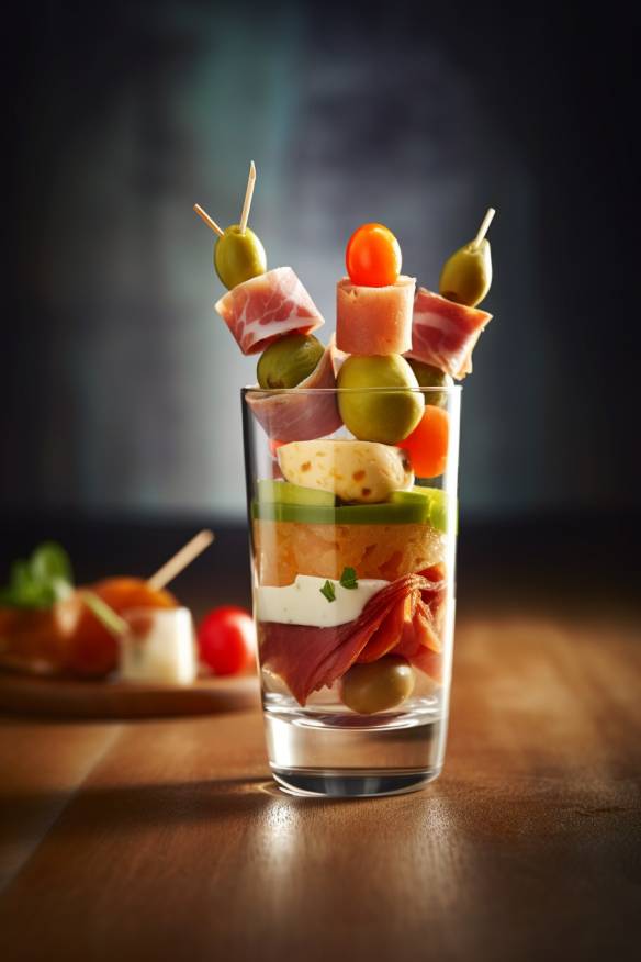 Italienisches Fingerfood im Glas