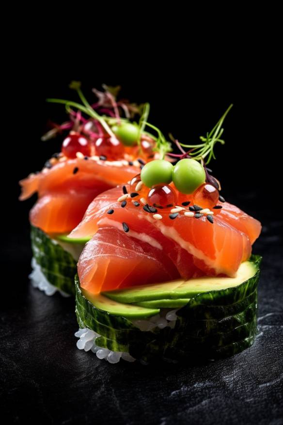 Champagner-Fingerfood mit geräuchertem Lachs und Avocado-Dip