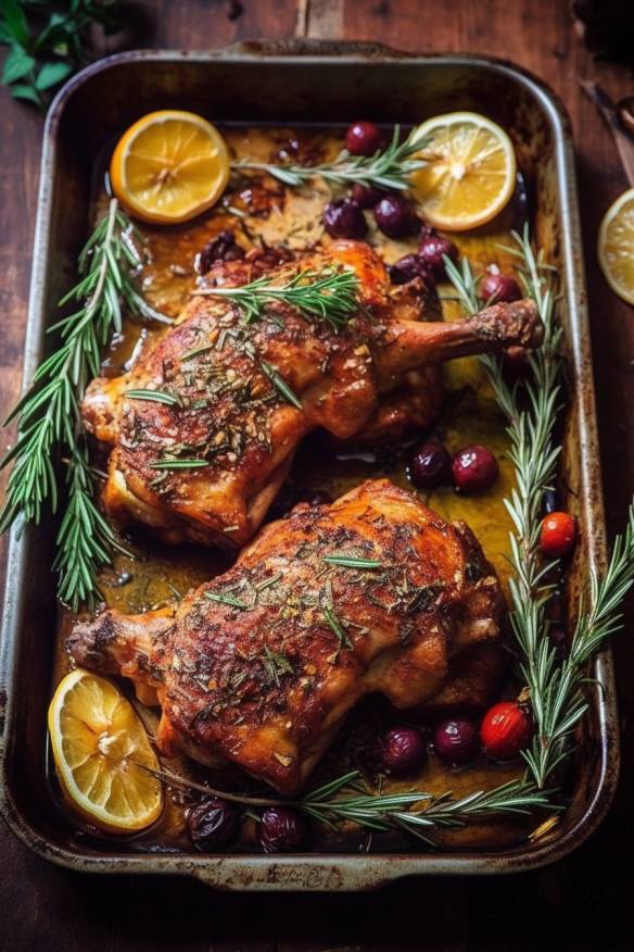 Saftiges Kaninchen aus dem Backofen mit Rosmarin und Knoblauch