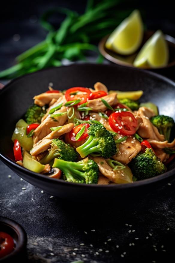 Low-Carb Hühnchen-Gemüse-Pfanne mit Kokosmilch