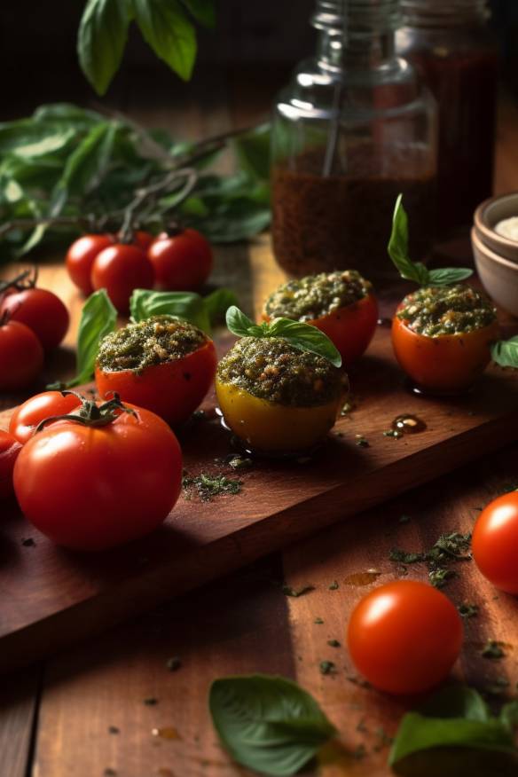 Mediterrane Pesto-Tomaten-Häppchen