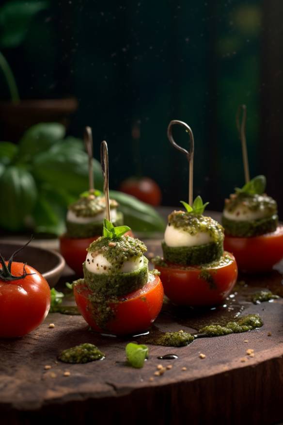 Mediterrane Pesto-Tomaten-Häppchen