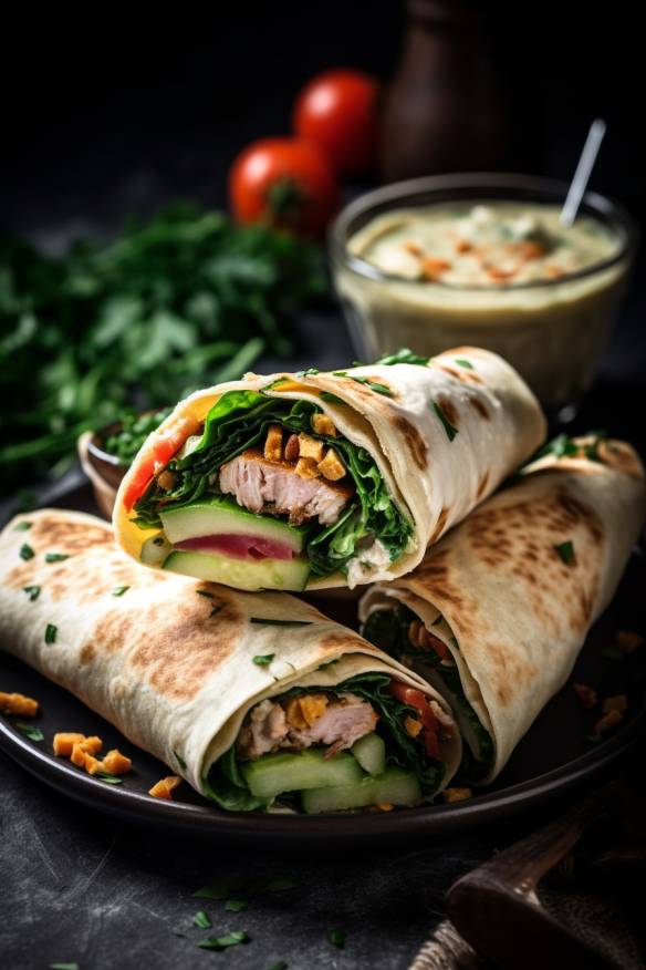 Mediterrane Wraps mit Hummus