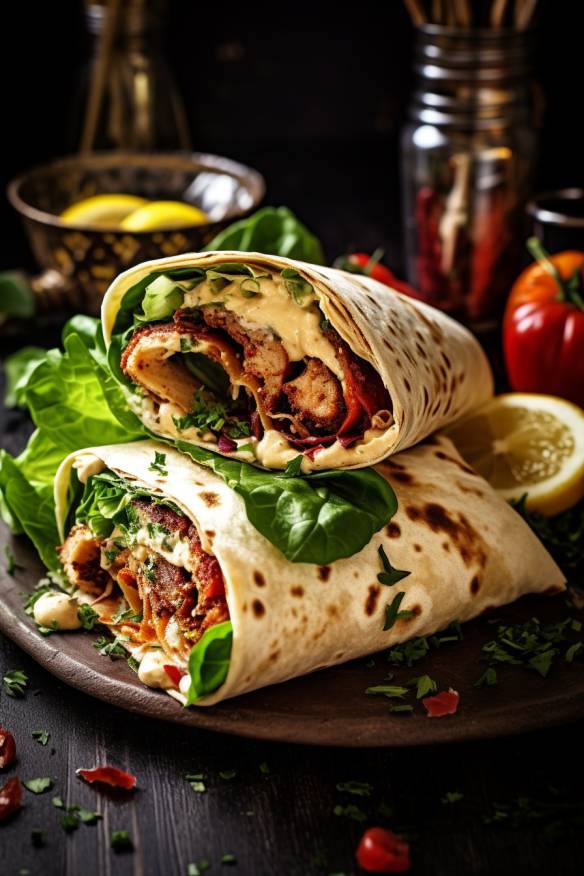 Mediterrane Wraps mit Hummus