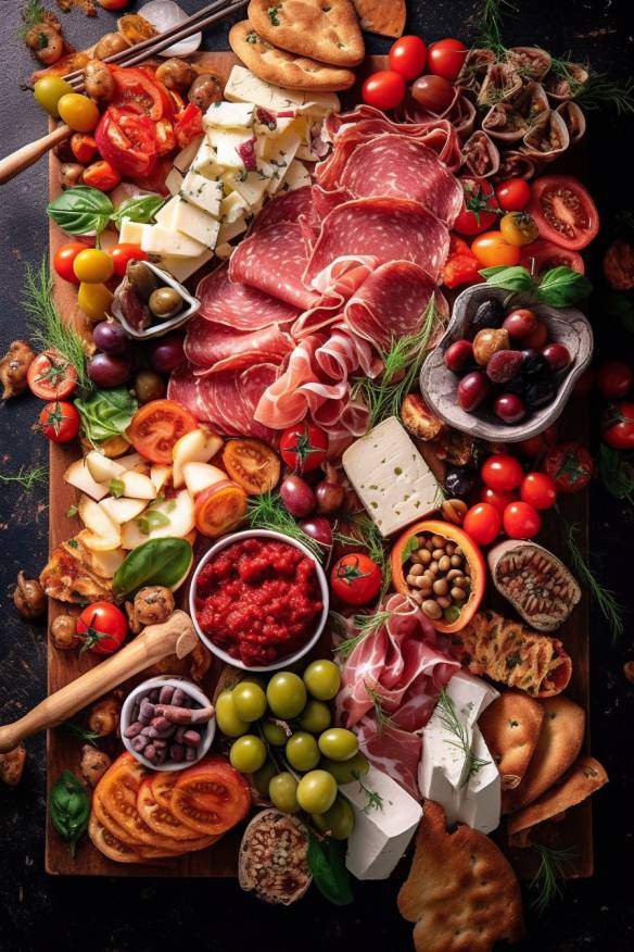 Mediterrane Antipasti als kalte Vorspeise oder Fingerfood