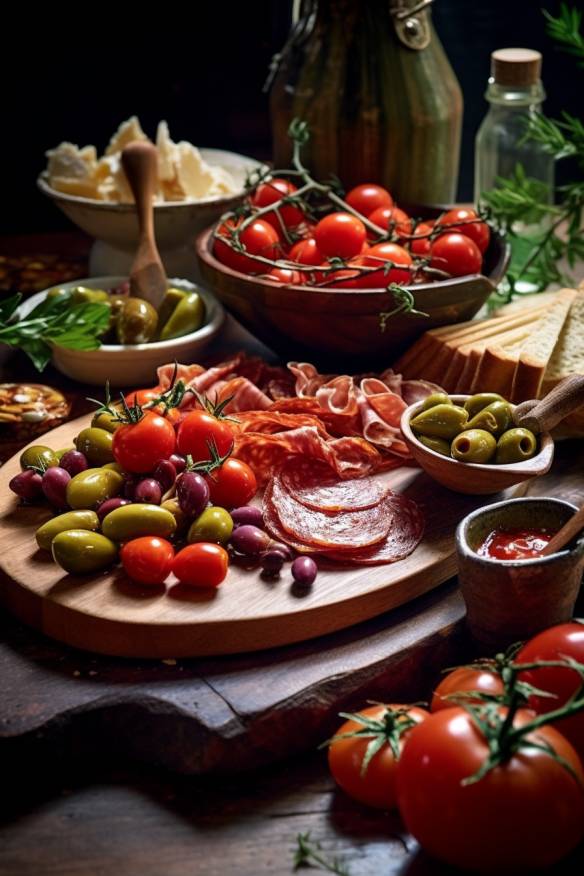 Mediterrane Antipasti als kalte Vorspeise oder Fingerfood