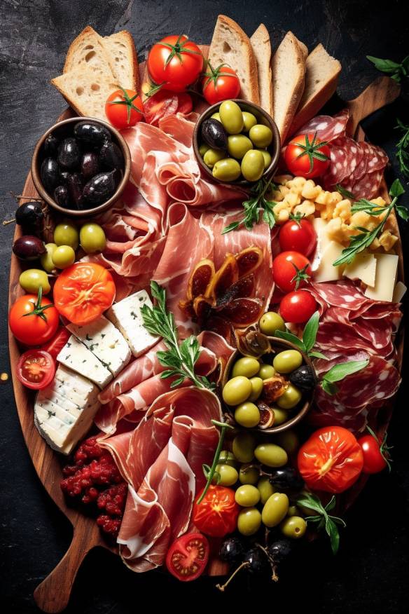 Mediterraner Antipasti-Teller - Perfekte Vorspeise für jedes Party-Buffet