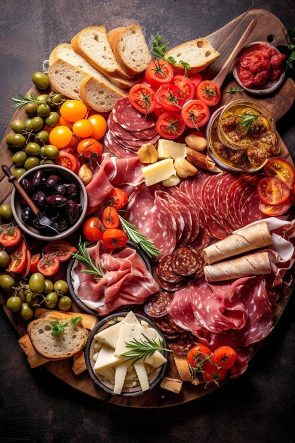 Mediterraner Antipasti-Teller - Perfekte Vorspeise für jedes Party-Buffet