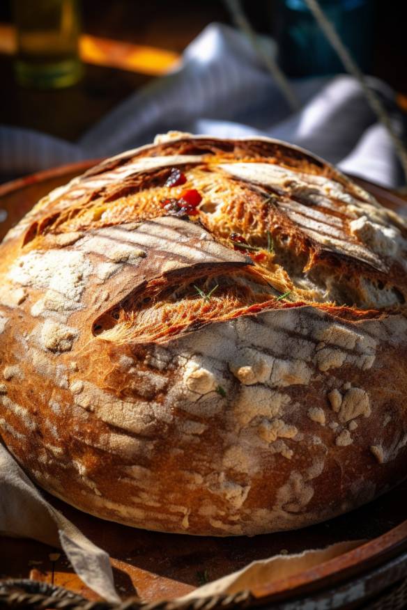 Mediterranes Partybrot aus dem Ofen.