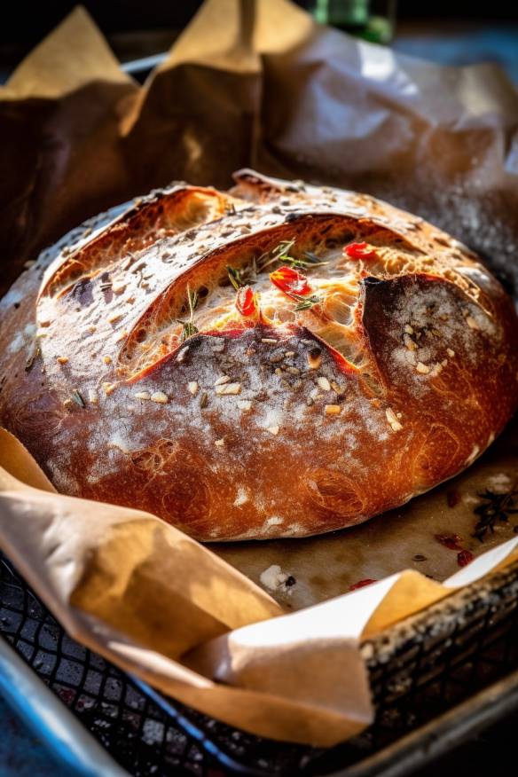 Mediterranes Partybrot aus dem Ofen.