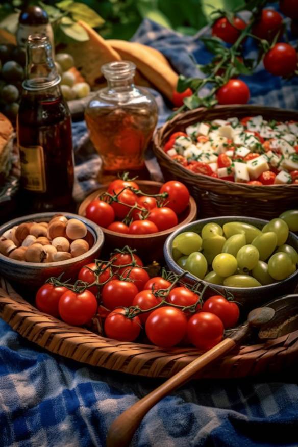 Mediterranes Picknick-Fingerfood