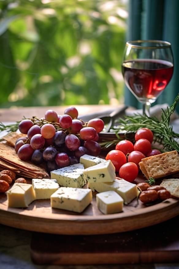 Mediterraner Picknick-Snack mit Feta und Oliven