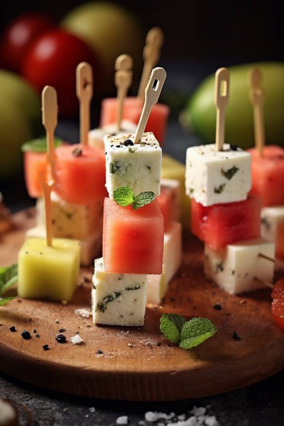 Melonen-Feta-Spieße - Erfrischendes Fingerfood für den Sommer