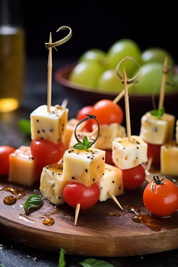 Melonen-Feta-Spieße - Erfrischendes Fingerfood für den Sommer