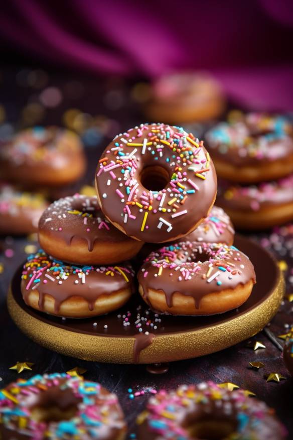 Mini Donuts mit Schokoladenüberzug