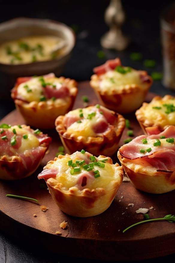 Knusprige Mini-Quiches mit Schinken und Lauch