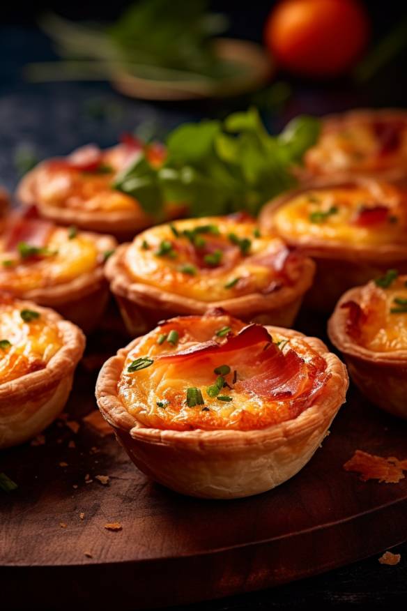 Knusprige Mini-Quiches mit Schinken und Lauch