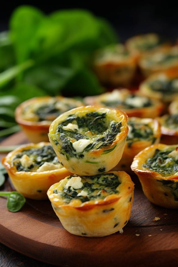 Mini-Quiches mit Spinat und Feta