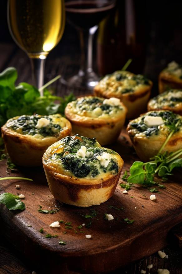 Mini-Quiches mit Spinat und Feta