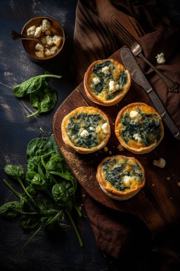 Mini-Quiches mit Spinat und Feta